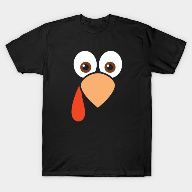 Cute Cartoon Turkey Face T-Shirt by creativecurly
